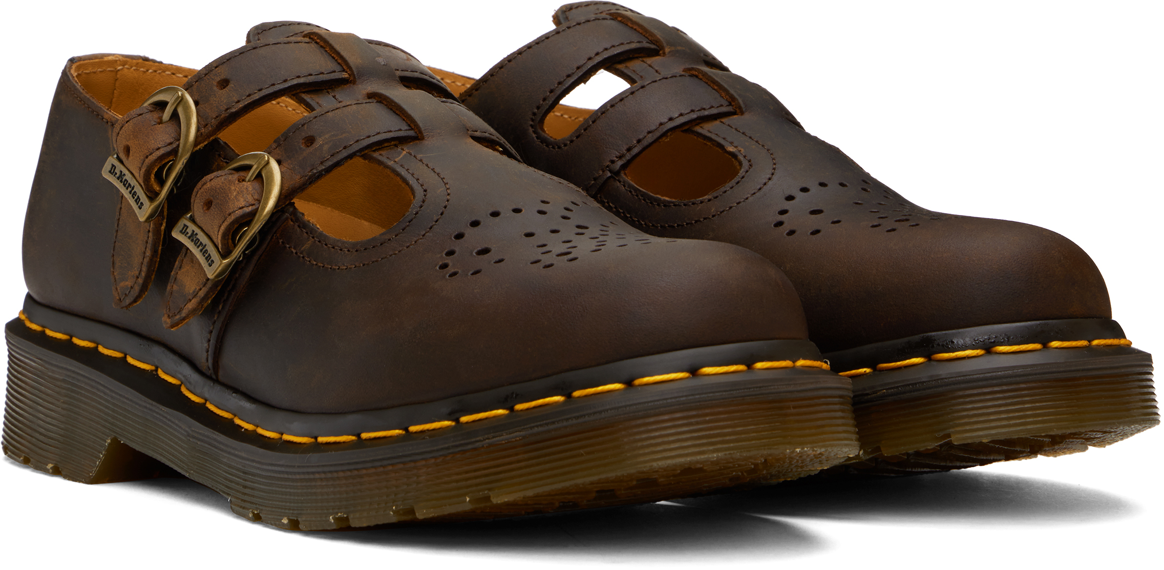 Dr. Martens Brown 8065 Crazy Horse Leather Mary Jane Loafers