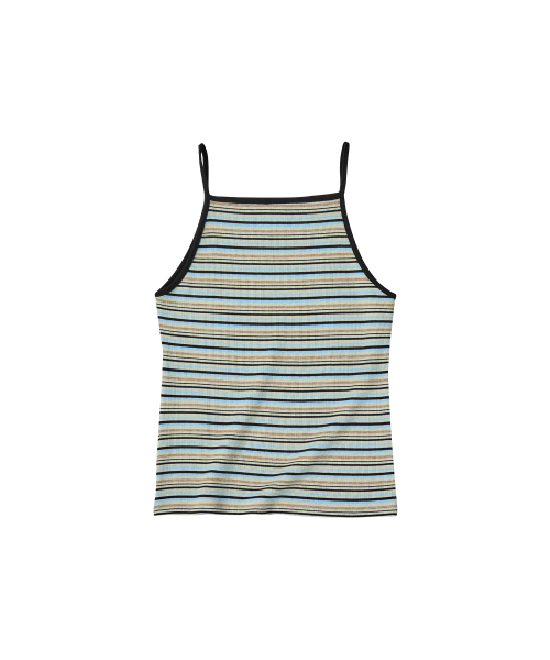 W STRIPE CONTRAST SLEEVELESS