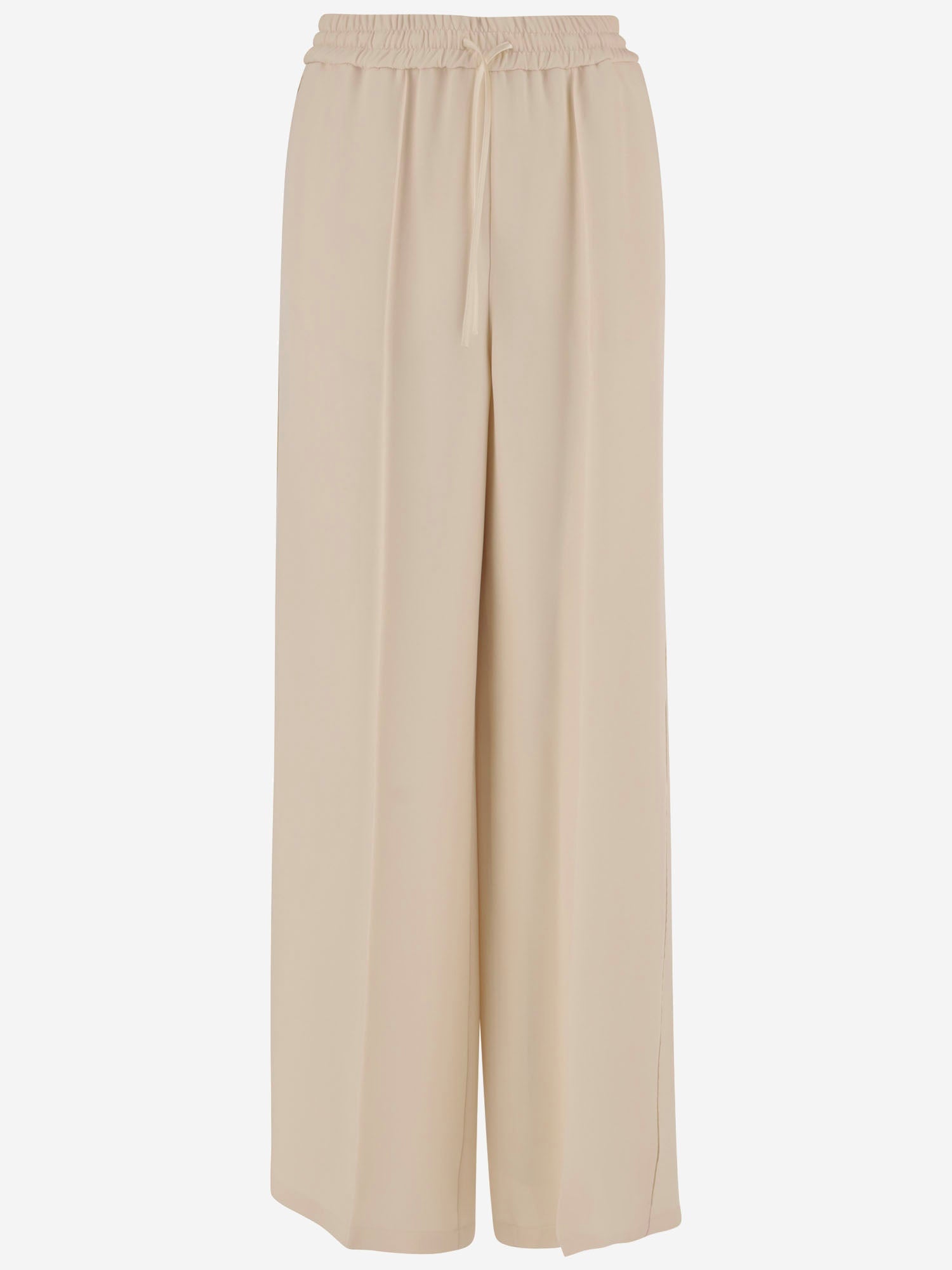 Silk Wide-Leg Trousers — Ivory