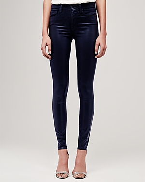 Marguerite Coated Skinny Jeans in Navy Coated