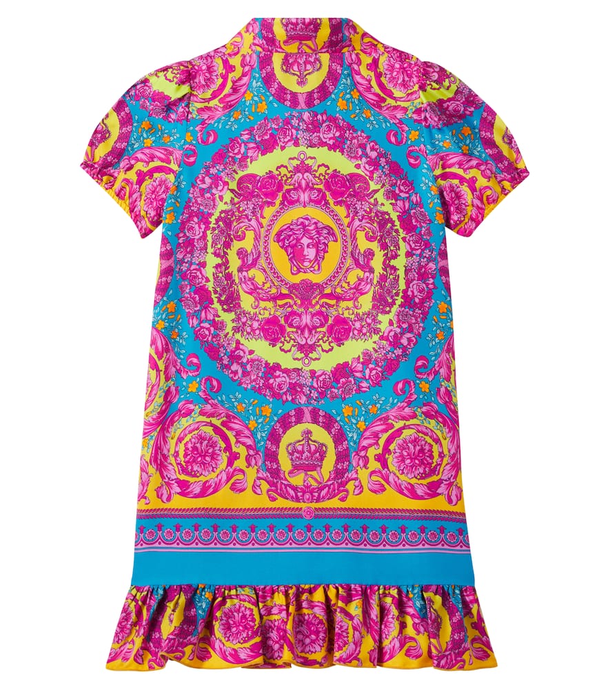 Electric Barocco silk twill shirt dress
