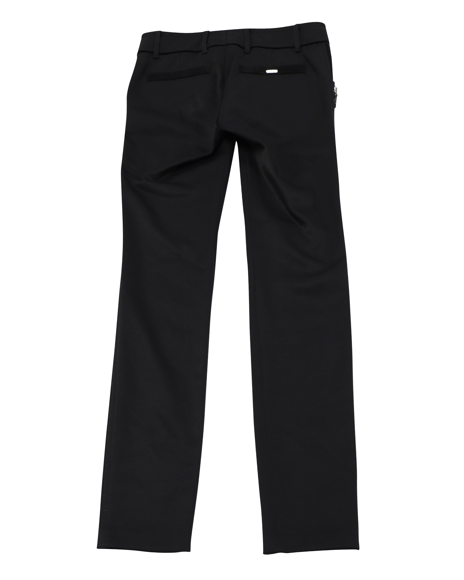 Gucci Pre-owned Womens Black Pants with Silver Zip Detail in Nylon