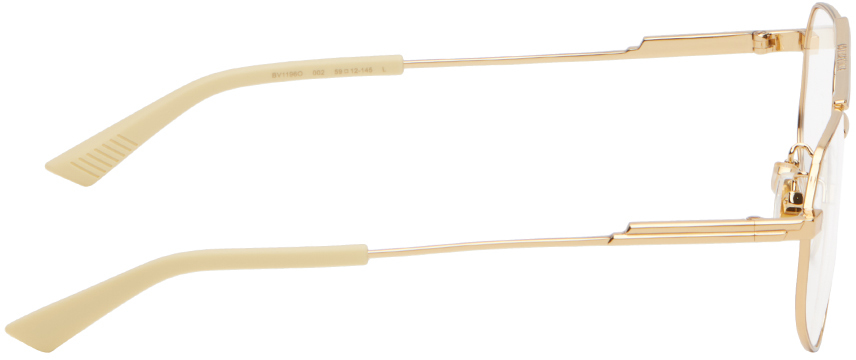 Bottega Veneta Gold Classic Metal Aviator Glasses