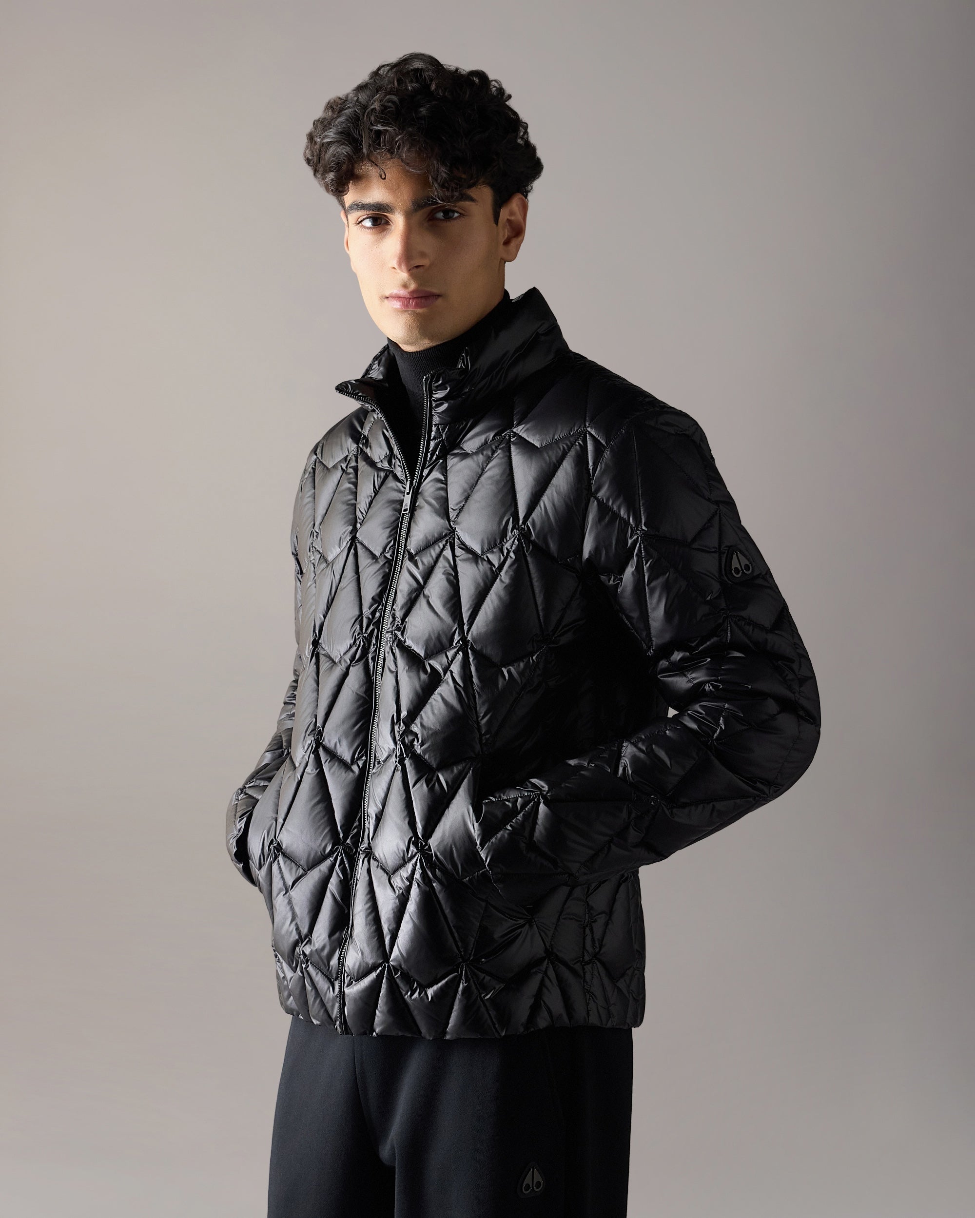 Moose Knuckles - Men's Lightweight Iceberg Quilt Down Jacket - Color: Black