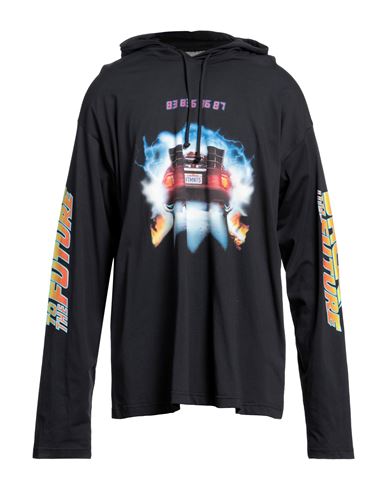 Man Sweatshirt Black Size M Cotton