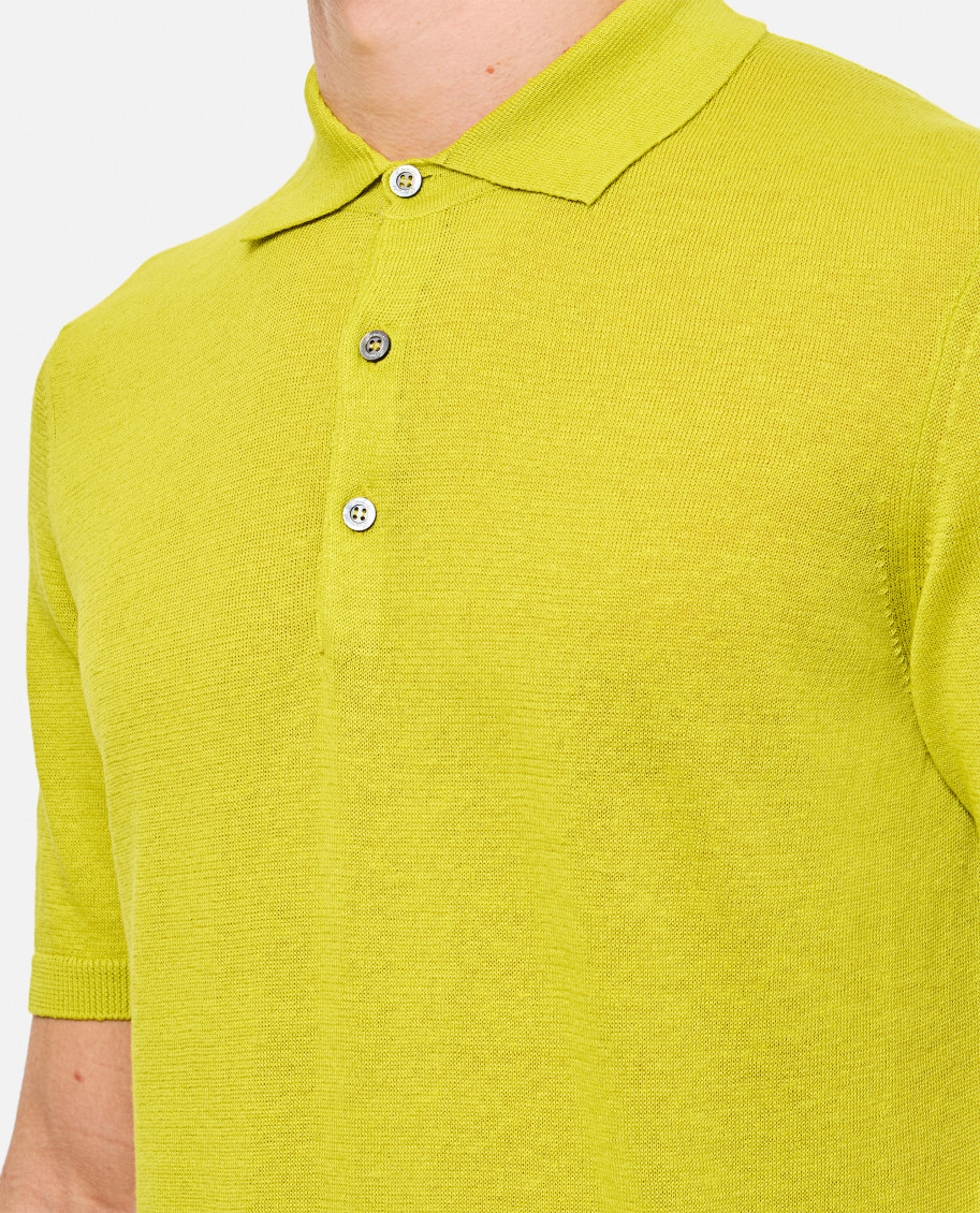 Drumohr linen-cotton polo shirt - Yellow