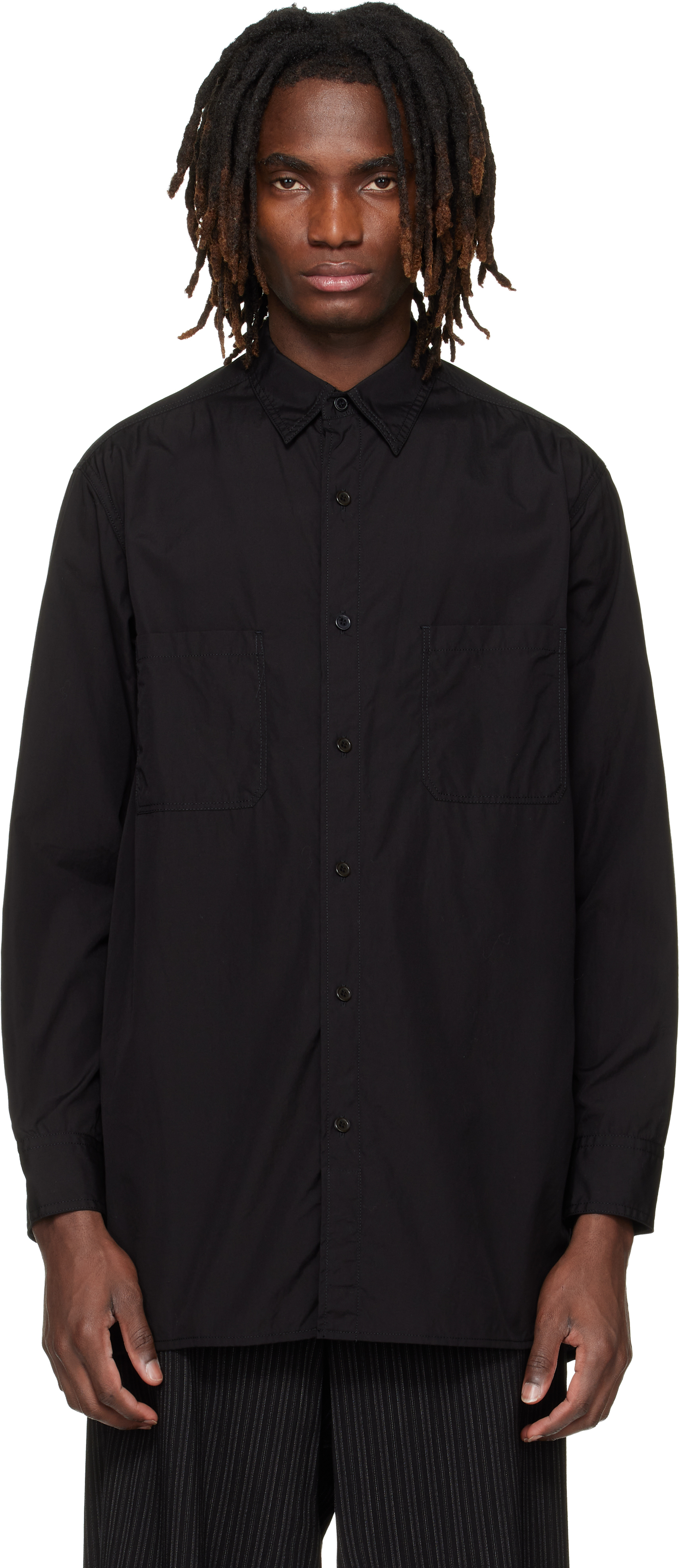 Black Big Standard Chain Stitch Shirt