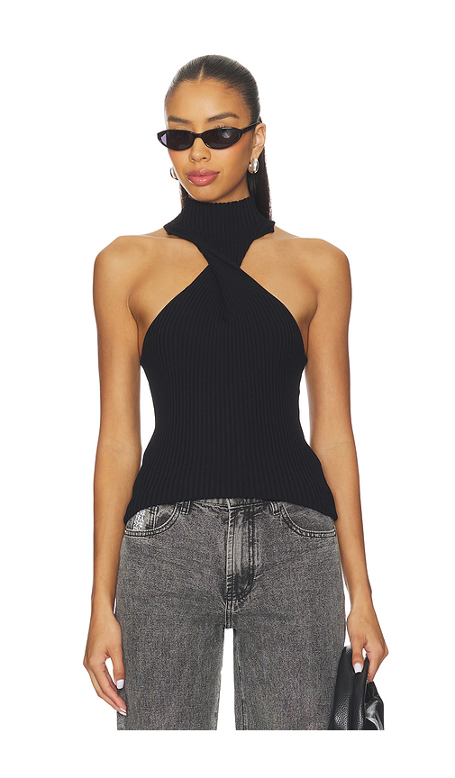 ALL THE WAYS Macea Twist Top in Black. S also in L