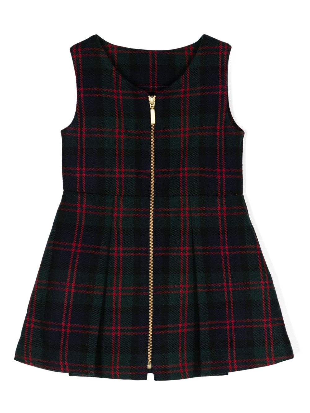 Plaid-check A-line dress - Blue