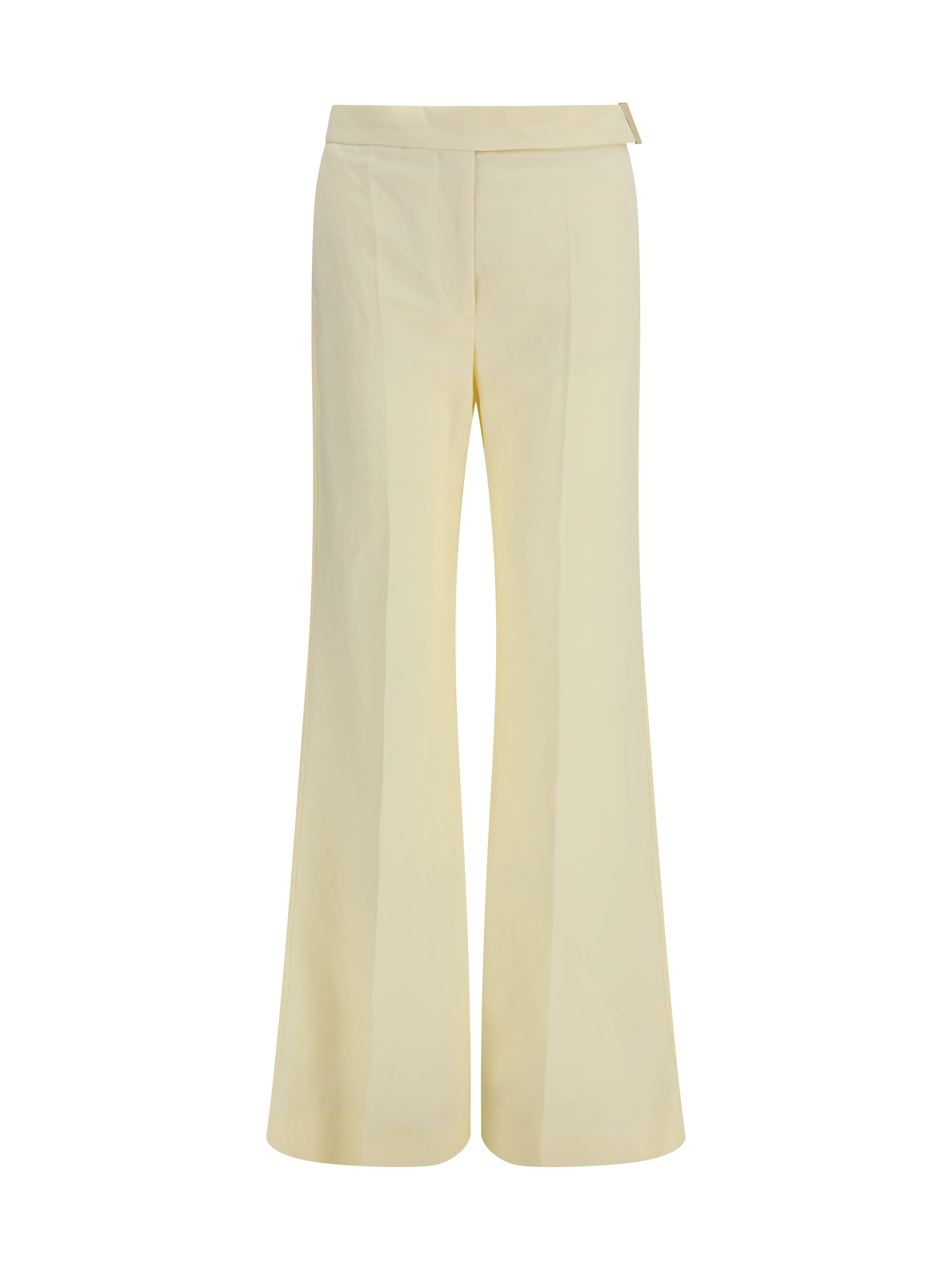 Flared Viscose Trousers — Yellow