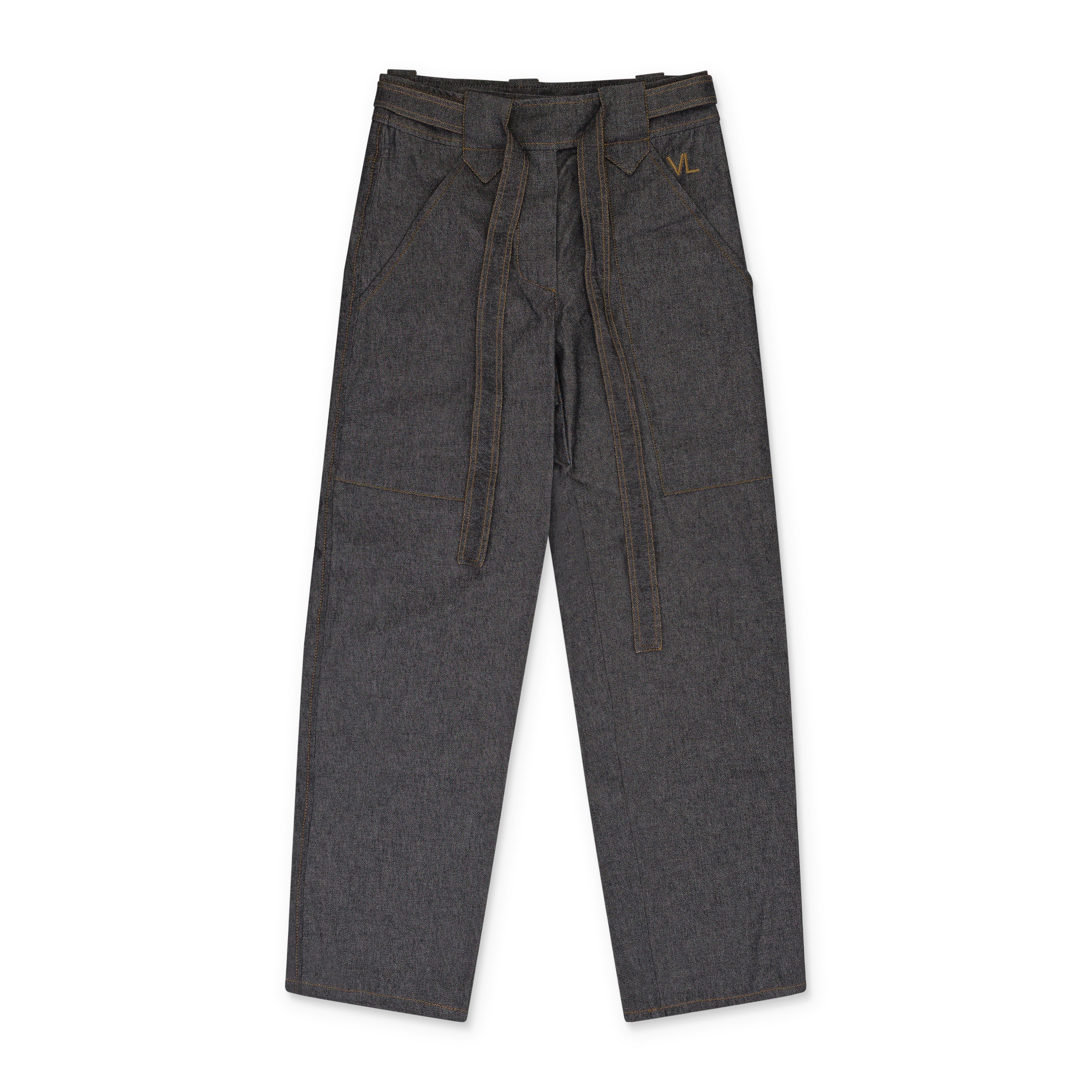 GREY CARROTS STRAIGHT PANTS