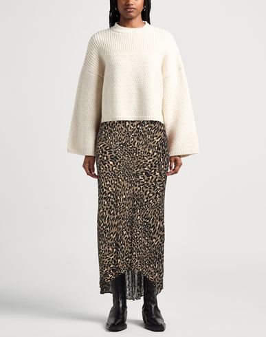 Woman Midi skirt Khaki Size 2 Viscose, Wool