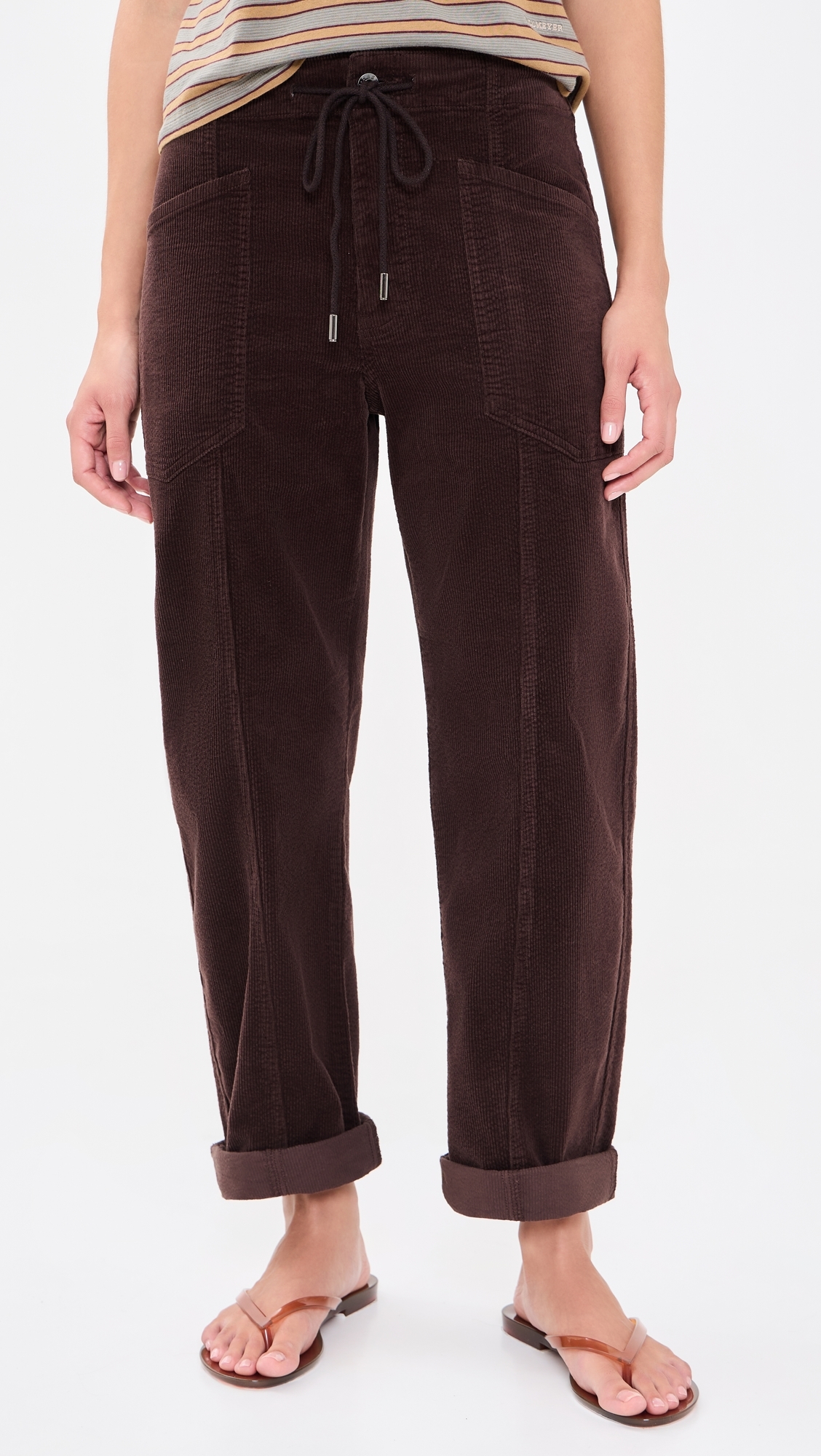 Villa Corduroy Barrel Pants Chocolate