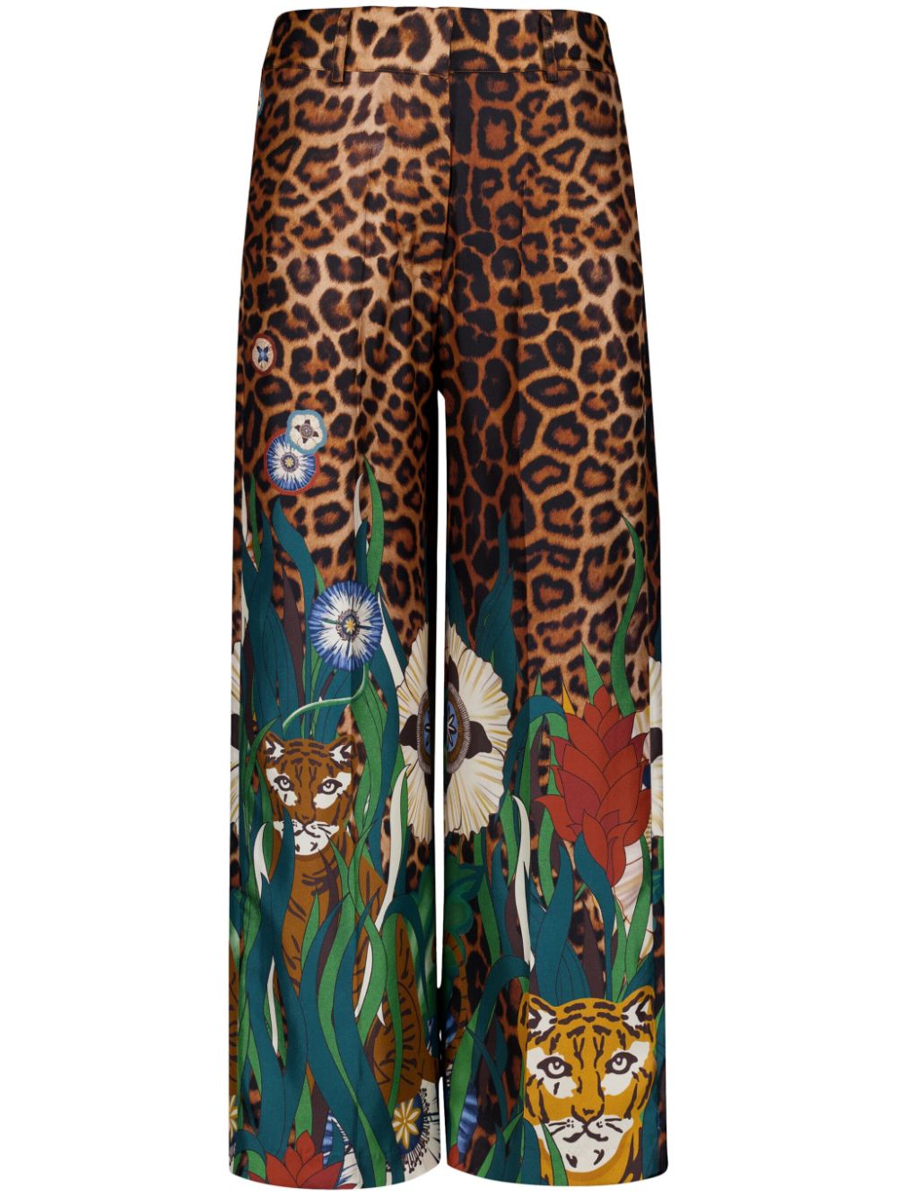 Printed silk trousers - Brown