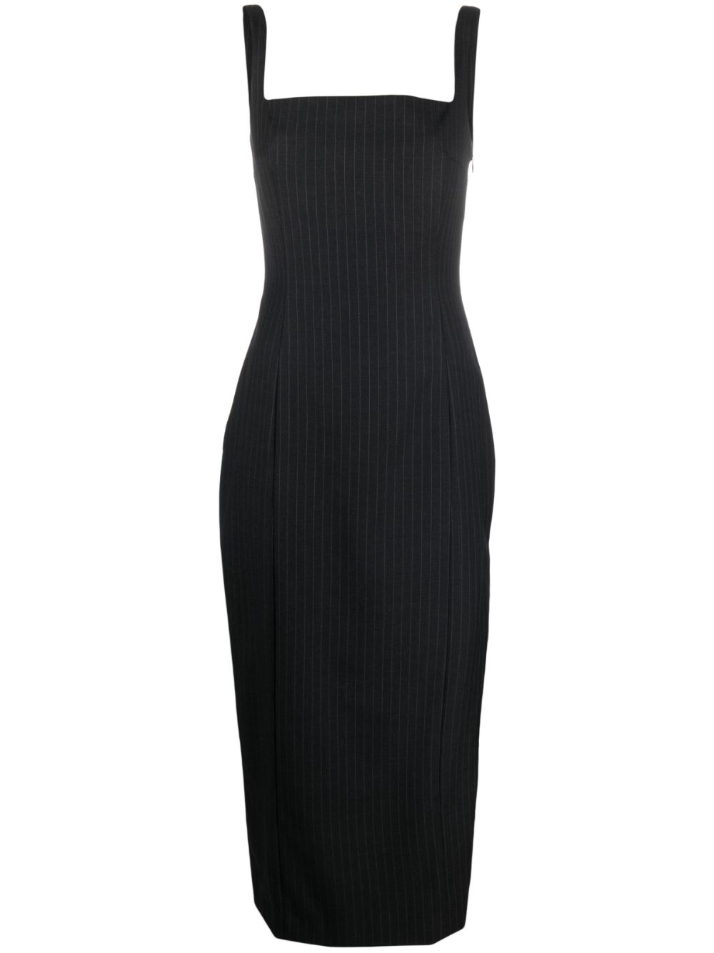 Pinstripe midi dress - Black