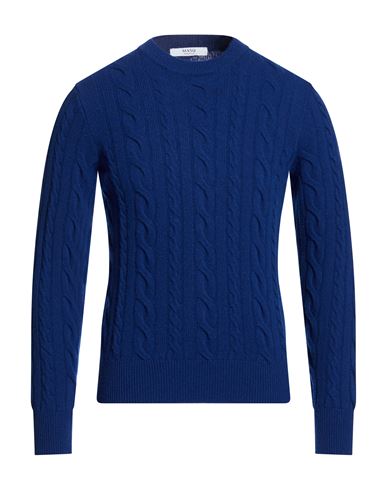Man Sweater Bright blue Size 46 Wool