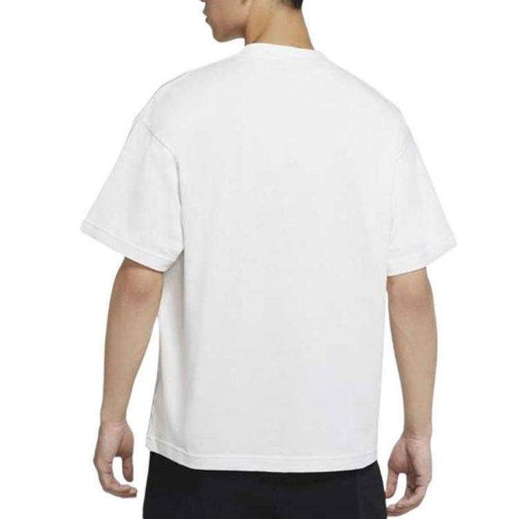 Solo Swoosh Solid Color Round Neck Short Sleeve White