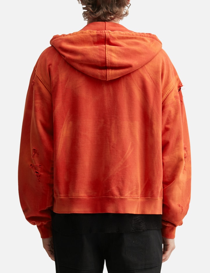 Two Tone Washed Zip-Up Hoodie