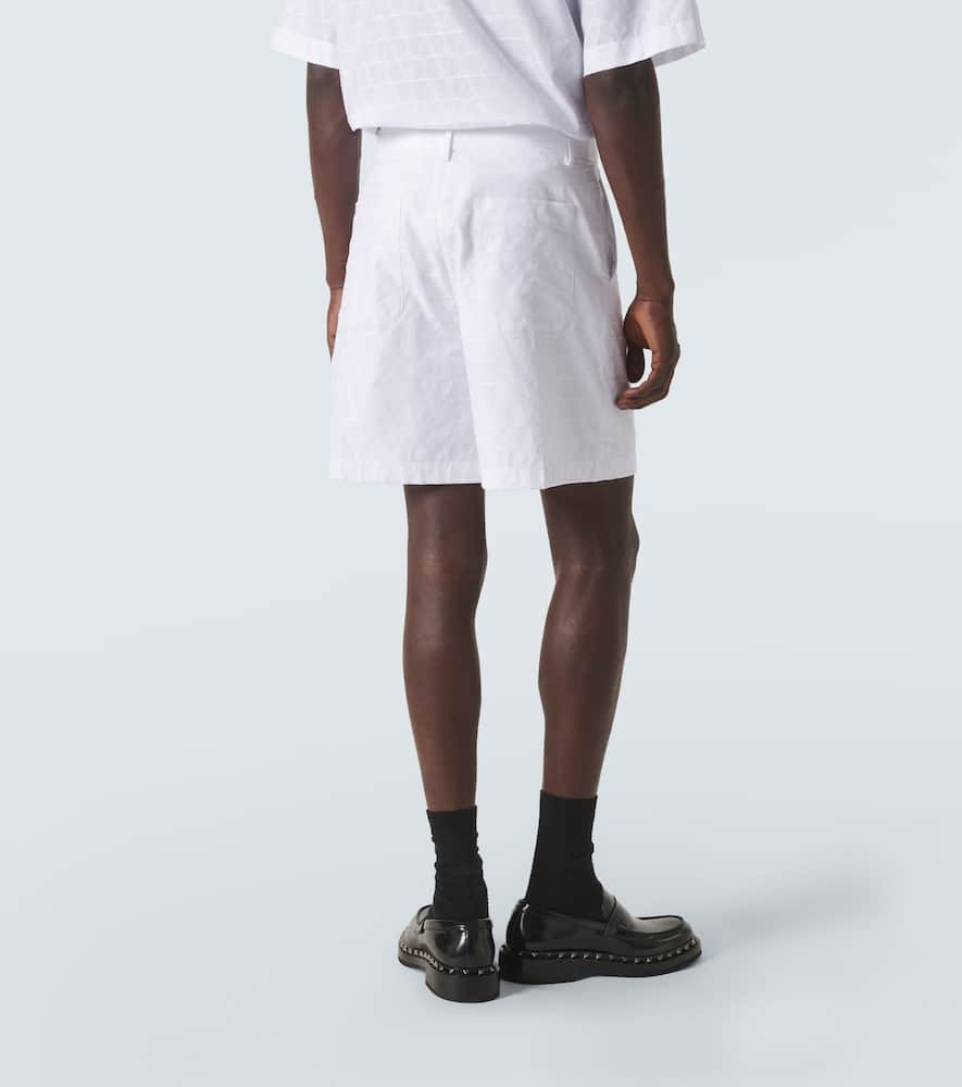 Jacquard cotton poplin shorts