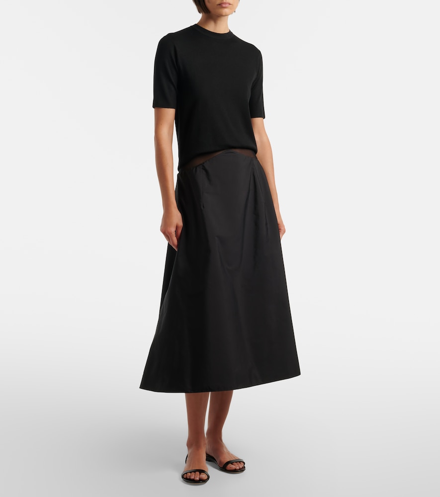 Irella cotton poplin midi skirt