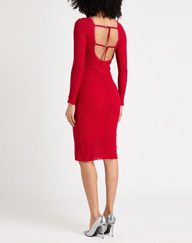 Woman Midi dress Red Size L Nylon, Elastane