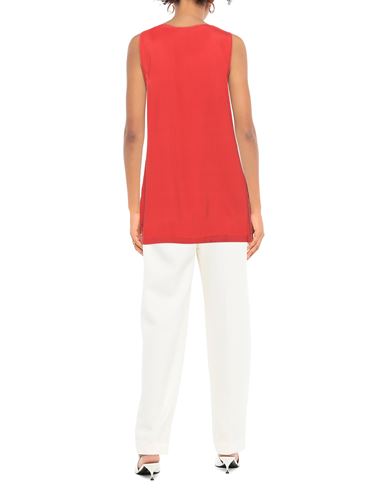 Malìparmi Woman Top Red Size 6 Silk, Elastic fibres