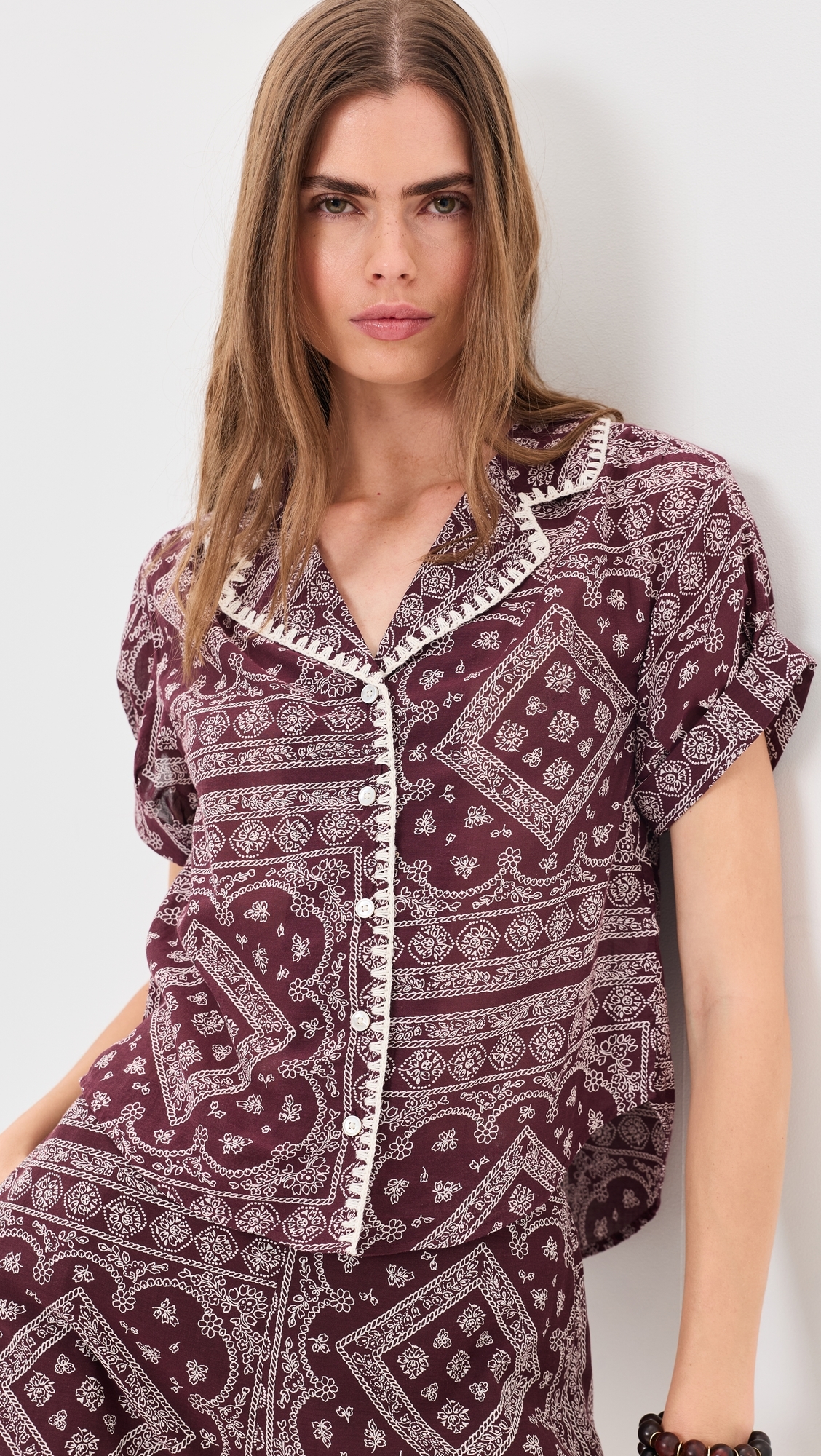 Ilene Button Down Shirt Raisin/Dove