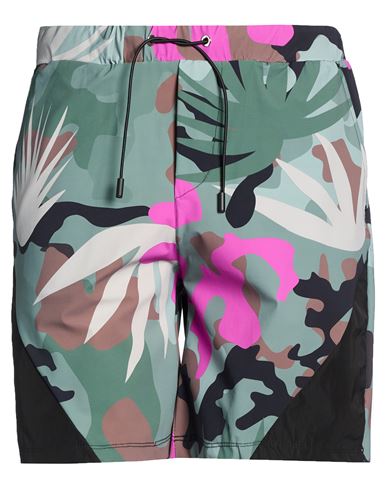 Man Shorts & Bermuda Shorts Military green Size L Polyamide, Elastane