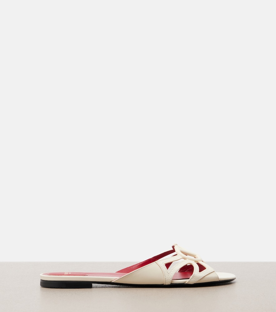 VLogo Wonderweb leather slides