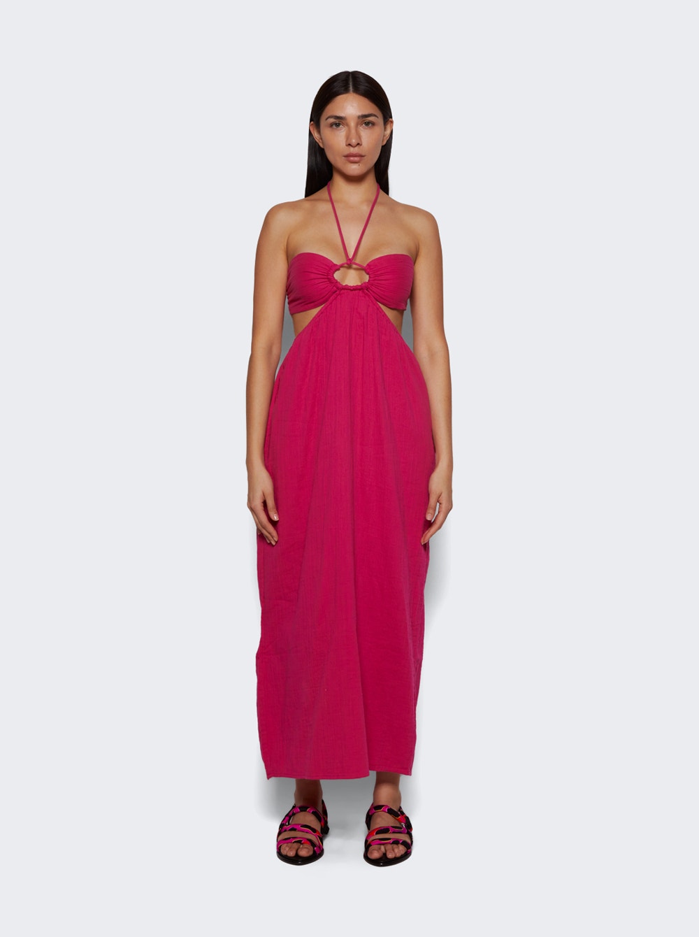 Laila halterneck midi dress - Pink