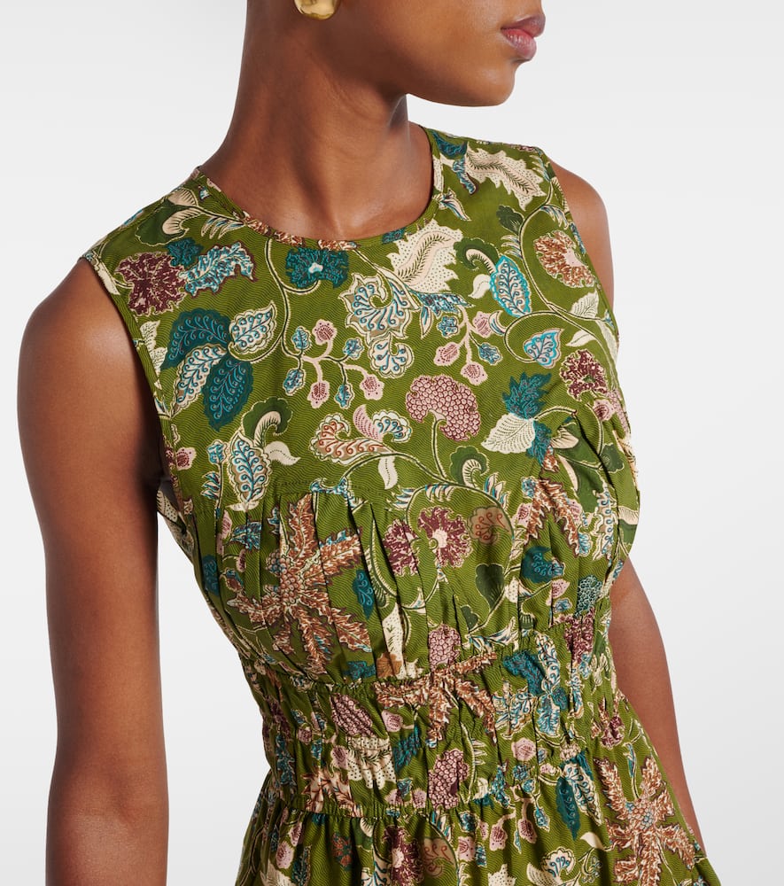 Elenora printed cotton midi dress