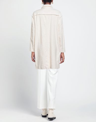 Woman Overcoat & Trench Coat Cream Size 6 Cotton, Elastane