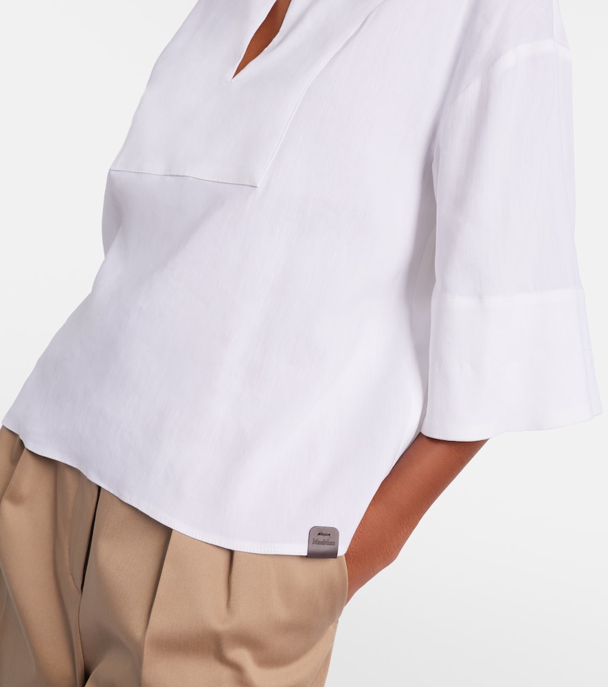 Sospiro linen-blend top