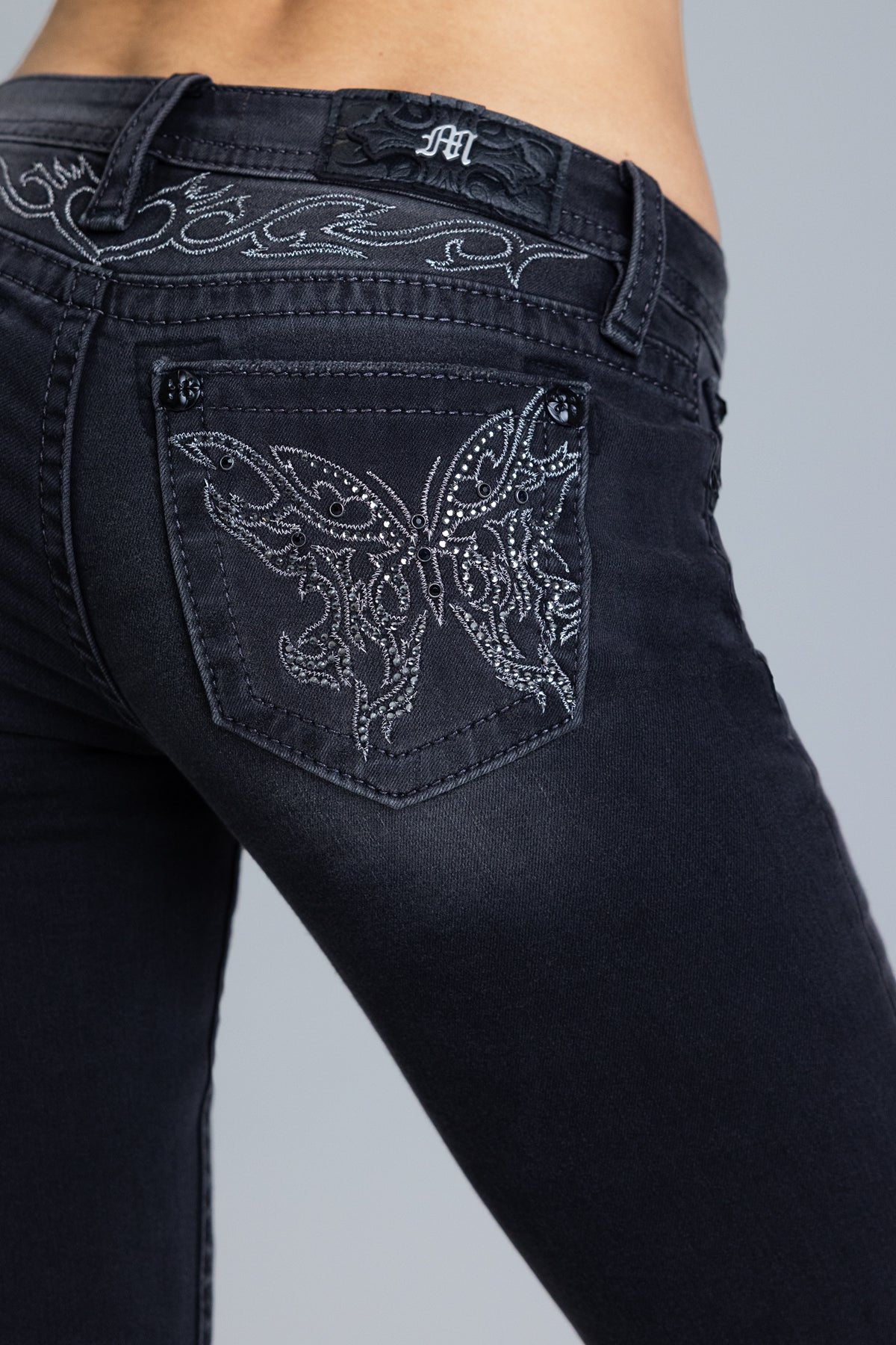 "Risa Butterfly Low Rise Bootcut Jeans