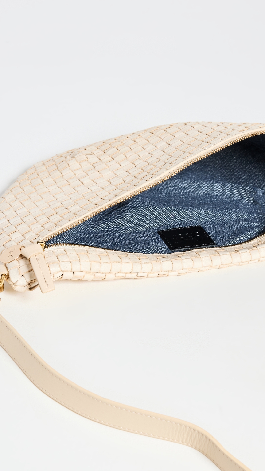 Grande Fanny Belt Bag Cream Woven Checker One Size