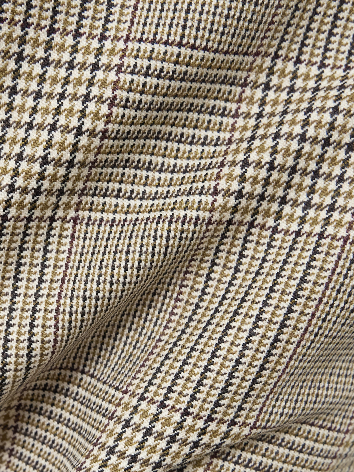 New York Houndstooth Wool Tapered Pants - Neutrals