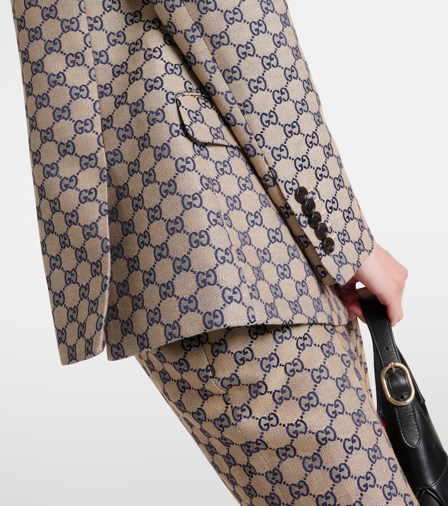 GG canvas linen-blend blazer