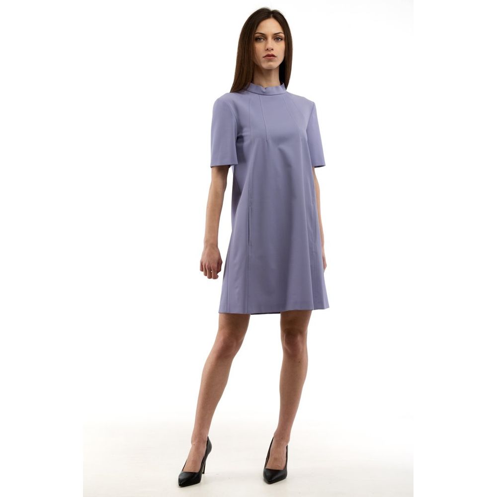 Wool-Blend Stretch Dress — Purple