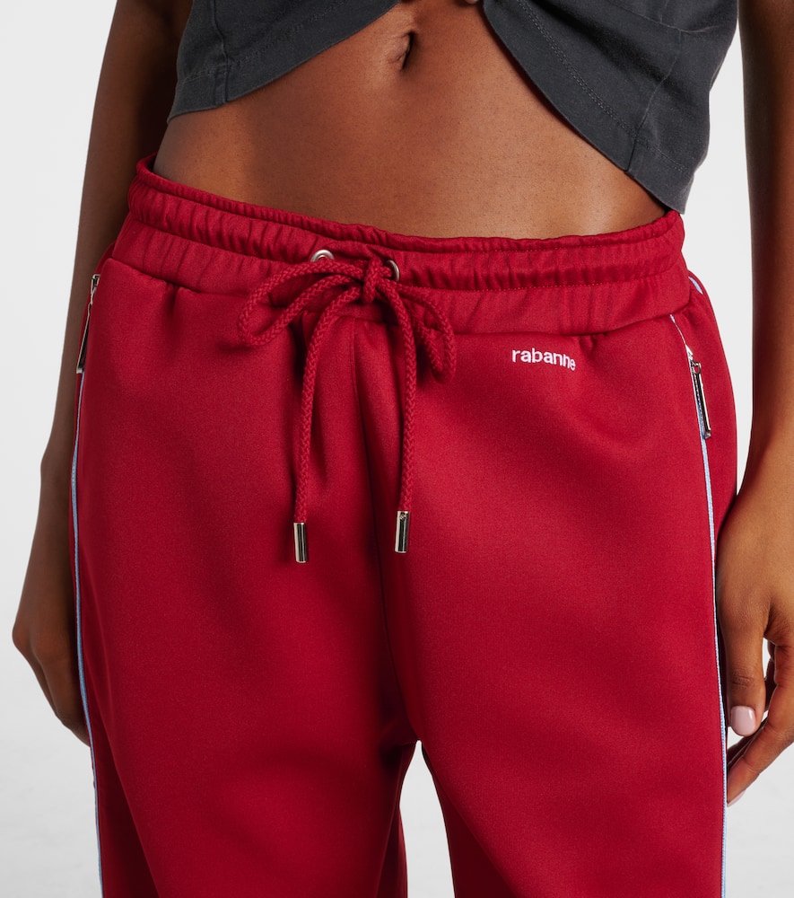 Zip-up jersey track pants