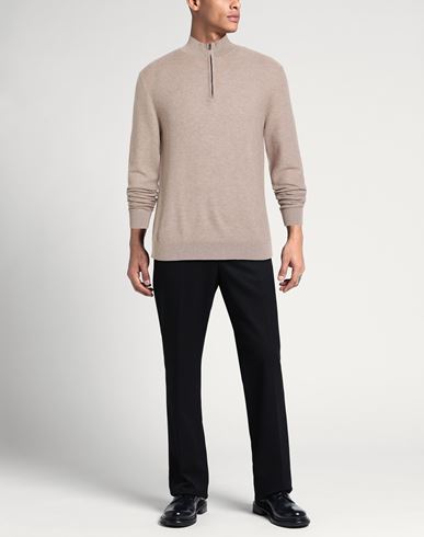 Man Sweater Taupe Size 40 Cotton, Cashmere