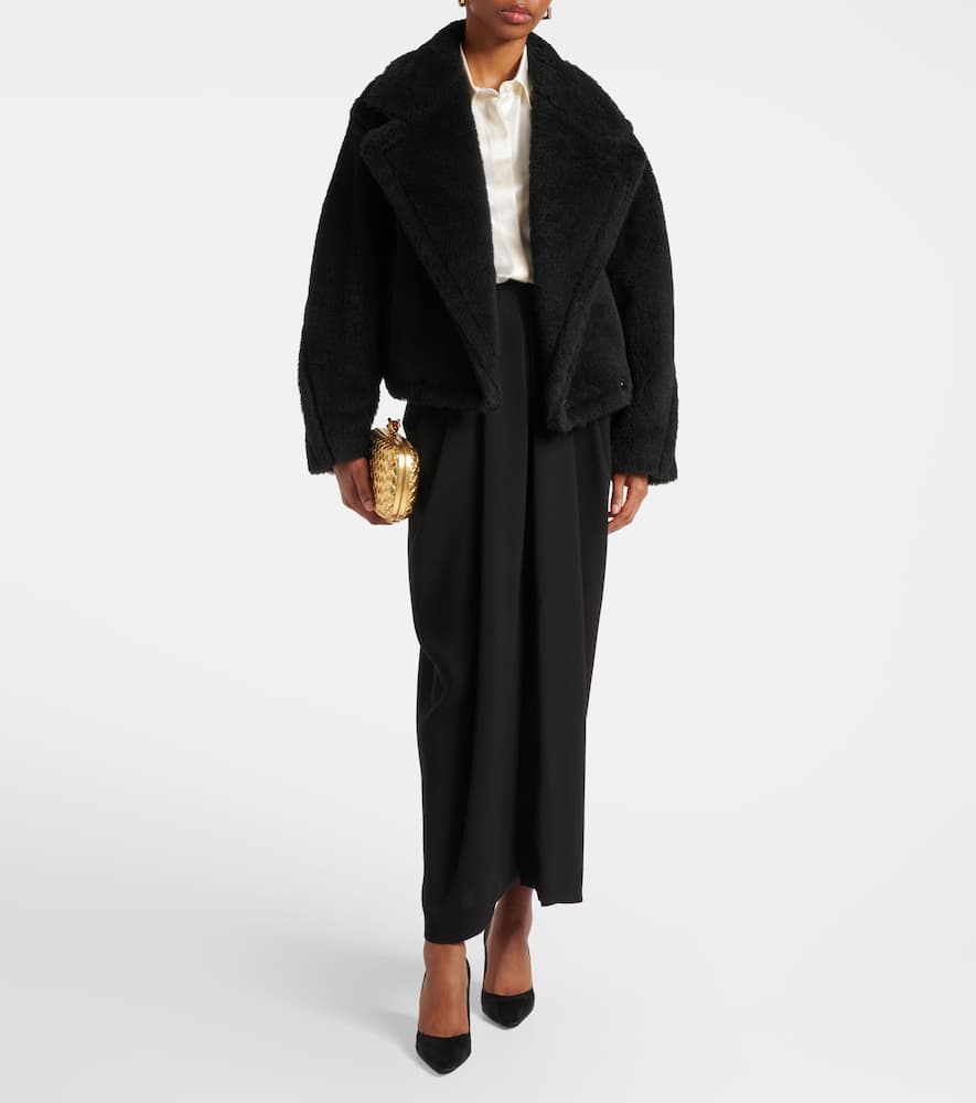 Oggeri alpaca, wool, and silk teddy coat