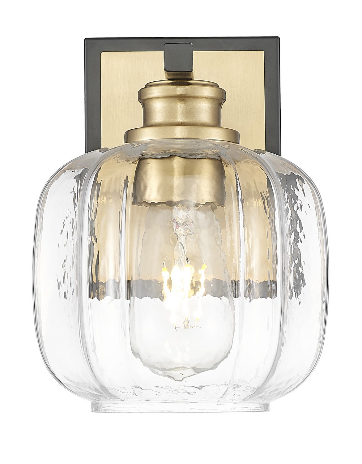 Matte Black and Brass Wall Sconce from the Oxley Collection