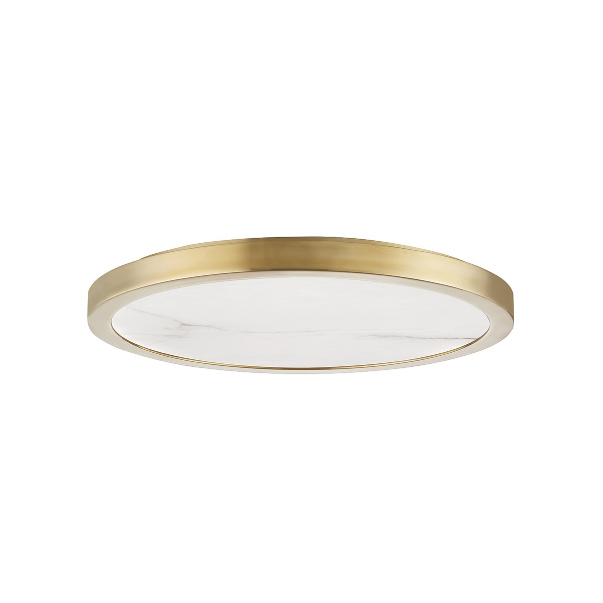 Aged Brass LED Flush Mount from the Woodhaven Collection