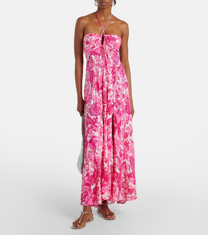 Carla printed halterneck maxi dress