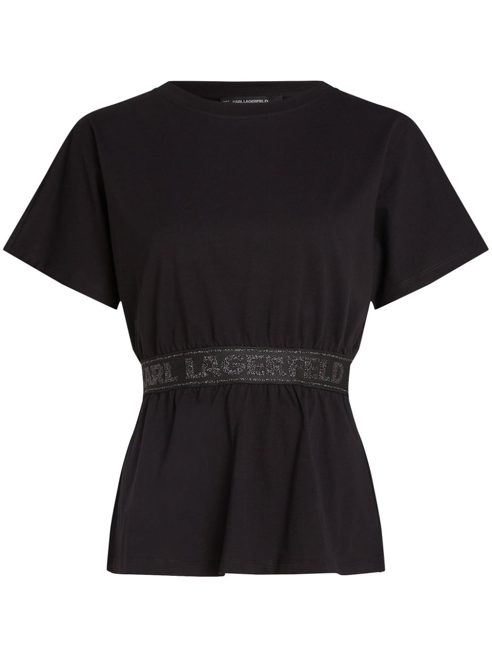 Glitter logo-tape T-shirt - Black
