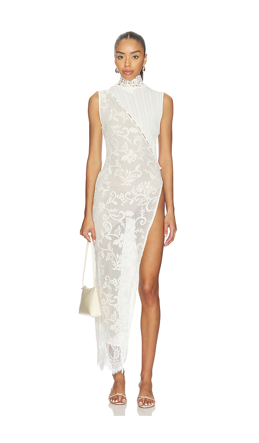 Yellow The Label Greta Lace Tunic Dress in White. XS. Also in S