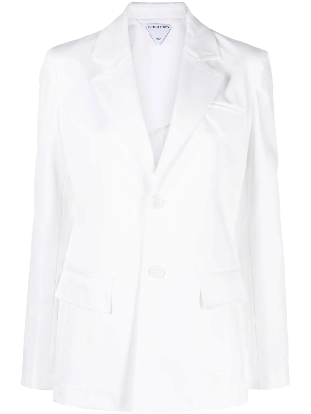 Single-Breasted Cotton Blazer — White