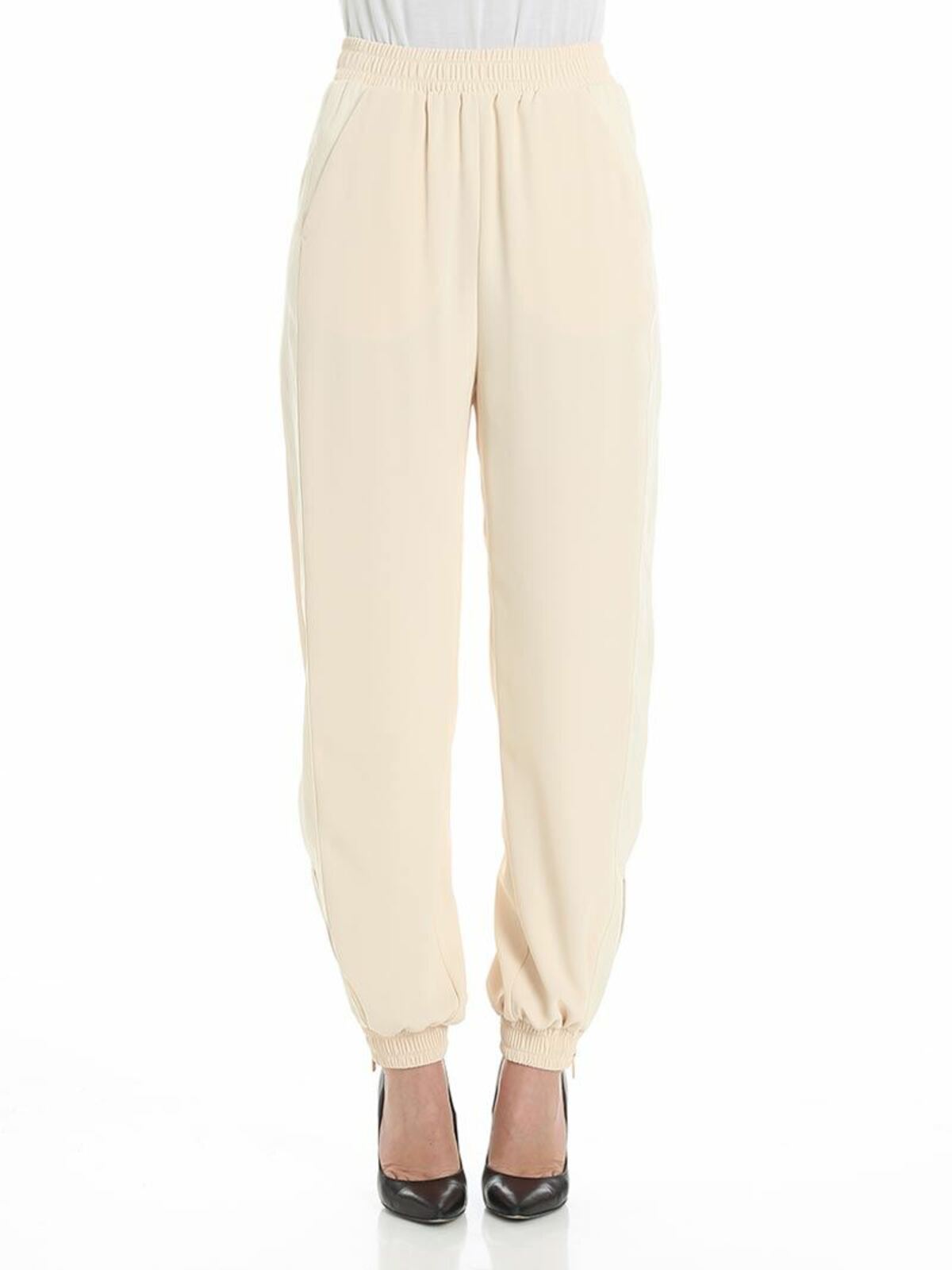 Cream-colored trousers