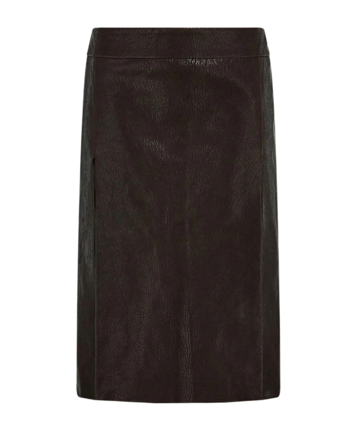 Midi leather skirt
