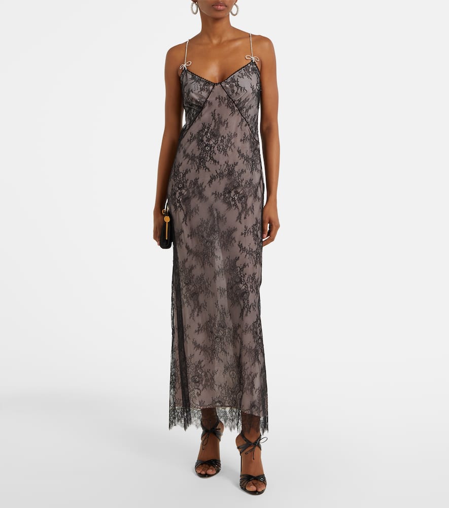 Rebrodé lace midi dress